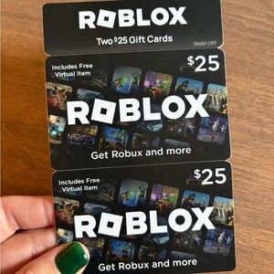 Roblox $50 Gift Cards, $25 Each